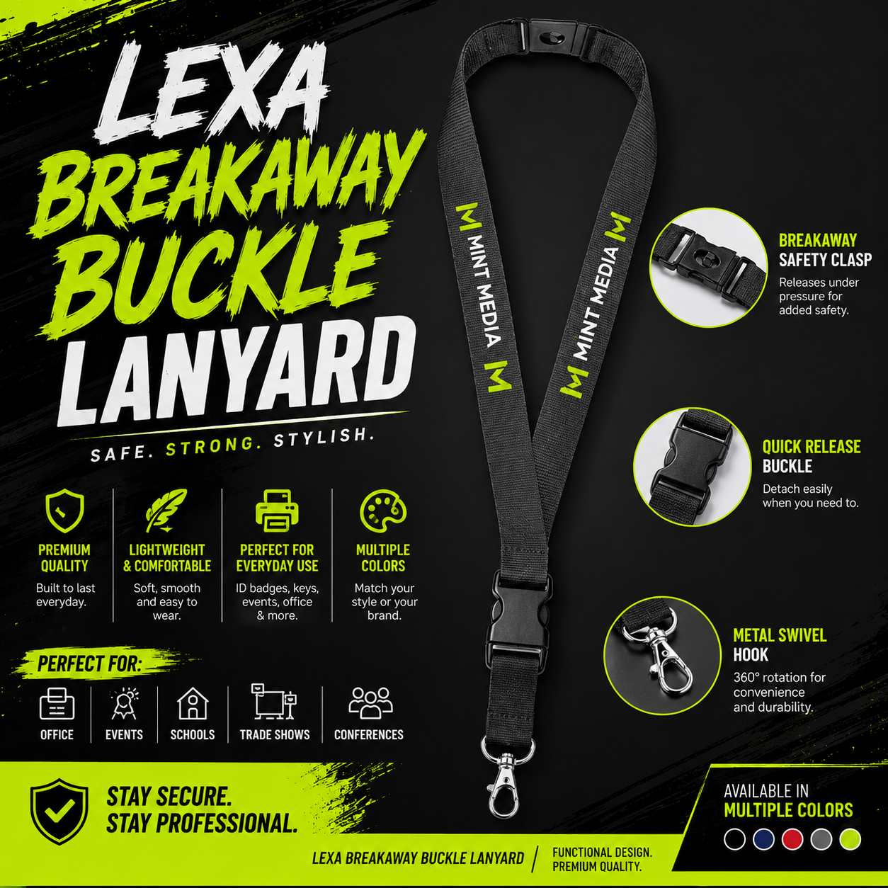 Lexa Breakaway Buckle Lanyard