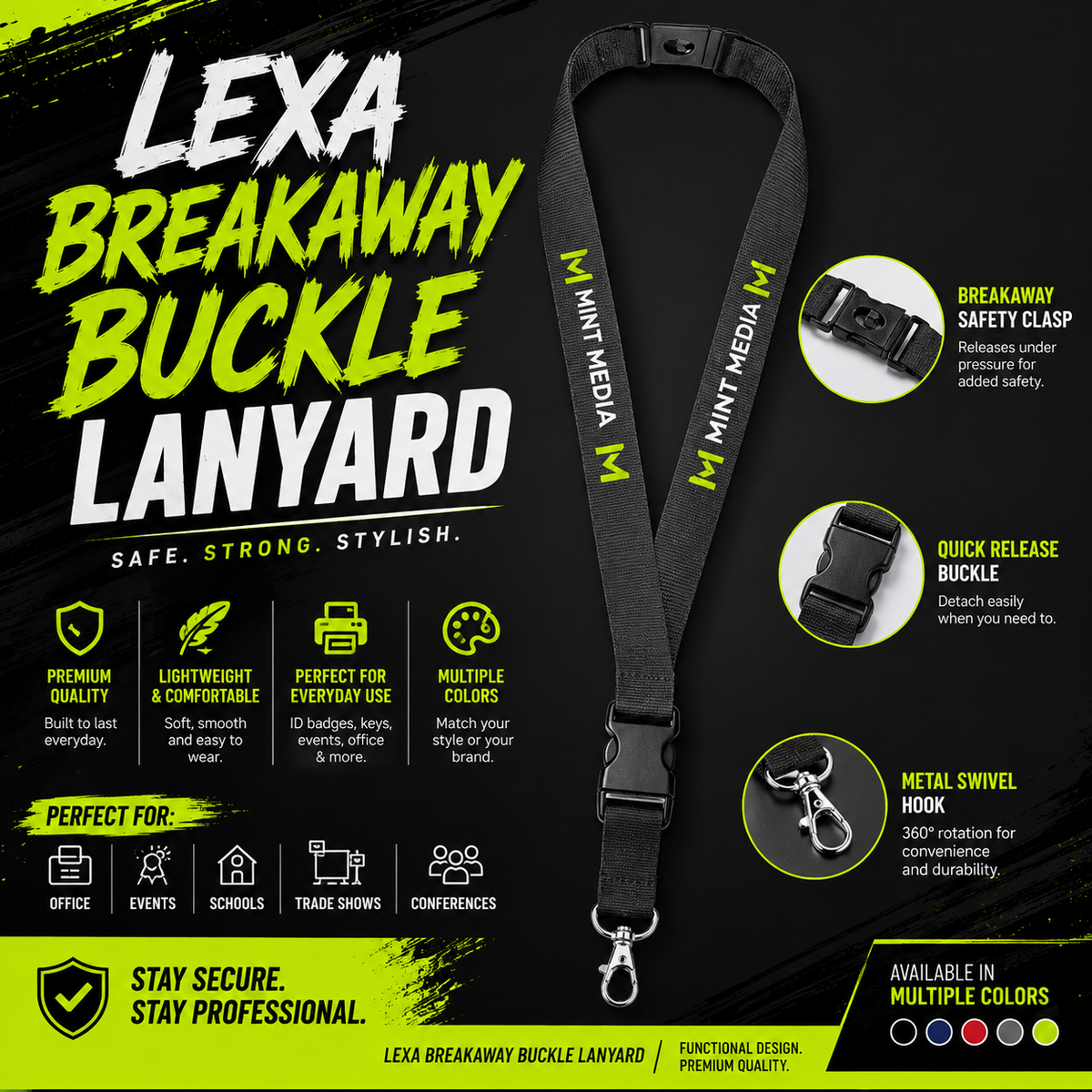 Lexa Breakaway Buckle Lanyard
